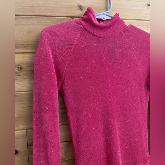 American Girl Size Small Pink Sparkle Dance Ice Skater Twirl Long Sleeve Dress - Picture 2 of 10
